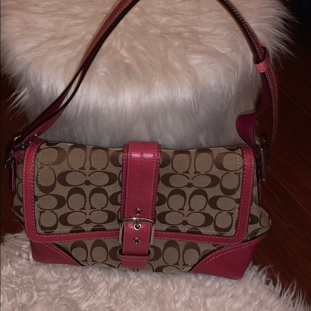 COACH PINK AND GRAY PURSE